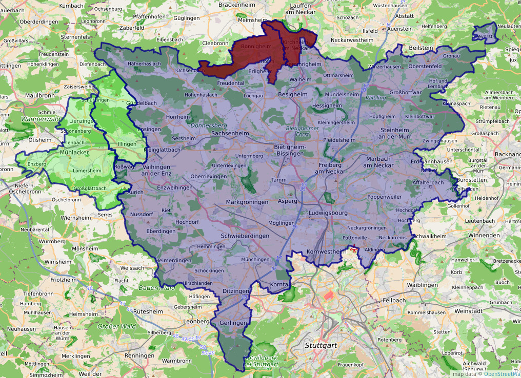 foodsharing Ludwigsburg bezirkskarte