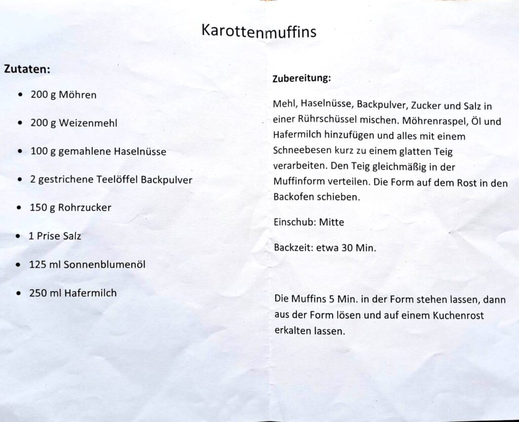 Rezept für die Karottenmuffins von foodsharing