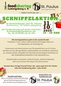 Plakat zur Schnippelaktion mit der Ossweiler Gemeinde St. Paulus zum Erntedankgottesdienst 2025