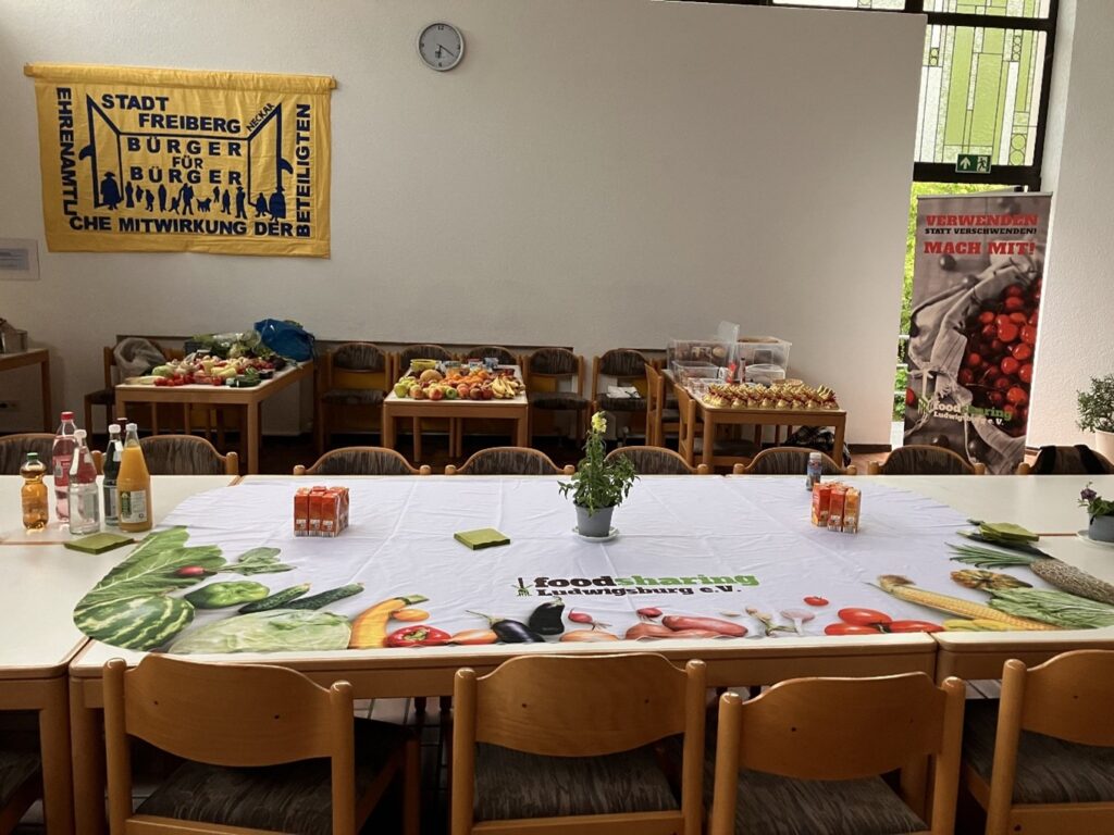 Tafel unserer Schnippelparty in Freiberg
